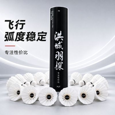 洪城羽探鹅拉直羽毛球飞行稳定耐打不易烂比赛训练用球 高性价比