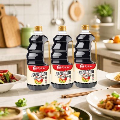【巧媳妇】生抽酿造酱油家用炒菜红烧提鲜增香调料大桶装批发1L*3桶优惠商品图片