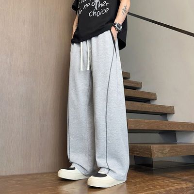 PDKN潮牌明线弯刀拼接休闲裤男2026春季新款透气宽松舒适运动长裤【4天内发货】优惠商品图片
