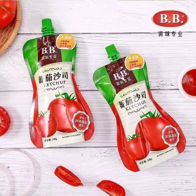 6月BB番茄酱3袋装248g炒菜炖汤正宗蕃茄酱家用意面调厨房浓缩原装