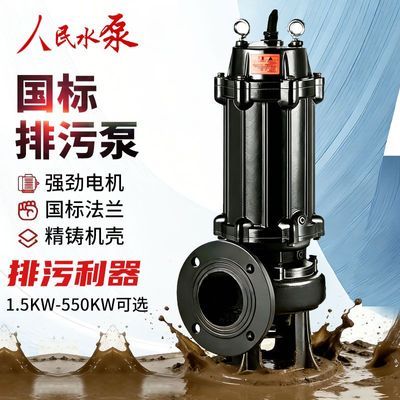 上海纯铜人民大功率污水泵水泵380v三相潜水泵地下室自动排水泵