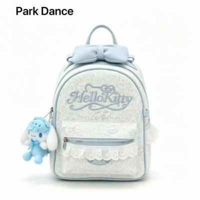 PARK DANCE小众碎花玉桂狗双肩包女新款学院风蕾丝花边百搭书包潮
