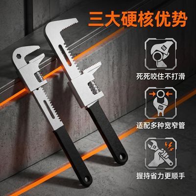 【厂家直销】大口径扳手大开口活动直角F扳手卫水管螺母拆卸管钳