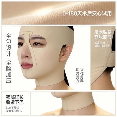 兰蒂蔲大小拉皮全面罩一期医用苹果肌吸脂全面罩脸部透气无痕塑形优惠商品图片