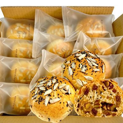 全麦欧包坚果果仁核桃提子瓜子轻食代餐饱腹早餐0蔗糖面包优惠商品图片