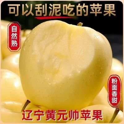 辽宁黄元帅苹果 酸甜脆水果 黄香蕉应季黄金整箱刮泥批发新鲜粉面