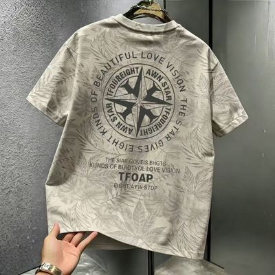 奥特莱斯~剪标折扣品牌捡漏复古潮流新款夏季男士休闲印花短袖t恤