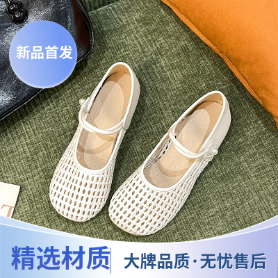 2026编织镂空透气玛丽珍女鞋夏季新款隐形增高外穿小个子粗跟单鞋