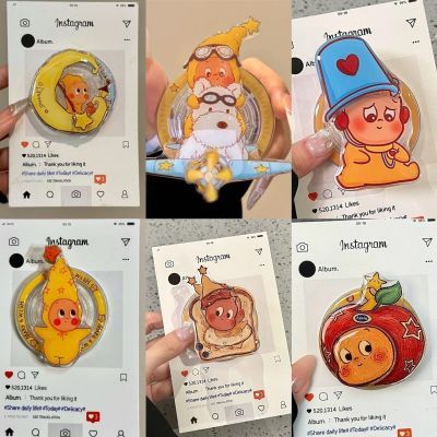 可爱月亮星星人旋转星星磁吸支架适用MagSafe手机吸附桌面懒人