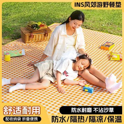 INS风郊游野餐垫防水便携户外防潮垫加厚露营布坐垫便携布帐篷优惠商品图片