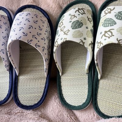 买1发2外贸天然草席棉麻夏季居家拖鞋清凉舒适