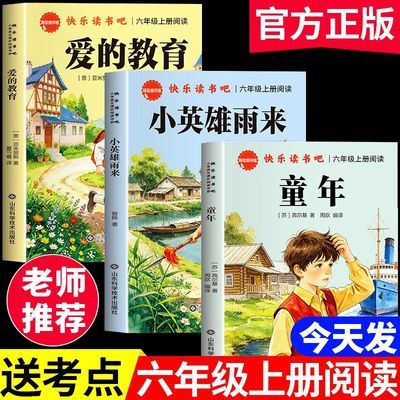 六年级上册必读课外书快乐读书吧全套3册童年爱的教育小英雄雨来
