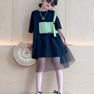 纯棉女童连衣裙夏装2026夏季中大童时髦洋气小女孩T恤裙女童裙子优惠商品图片