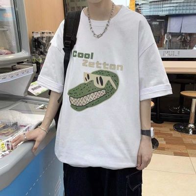 港风夏季男士短袖t恤韩版休闲潮流宽松短款五分袖学生半袖ins衣服