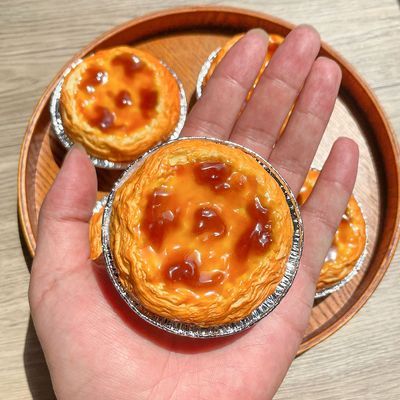 仿真PU蛋挞模型面包点心模型展示品派对摆设美食摄影道具挂件