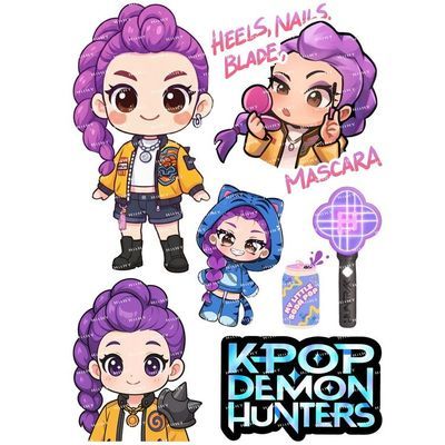 超大号贴纸kpop猎魔女团卡通动漫门窗滑板ipad装饰旅行箱行李箱