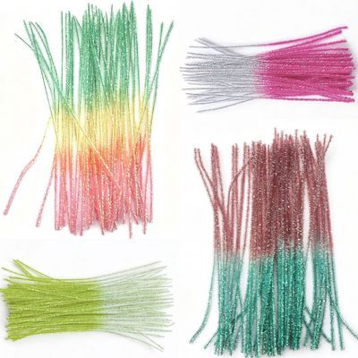 峰火七彩加密金葱彩色系列闪光渐变色扭扭棒毛根花束手工DIY材料