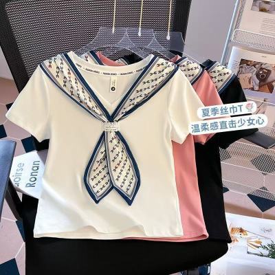 大码高级感短袖t恤女夏2026新款胖mm宽松显瘦设计感百搭正肩上衣