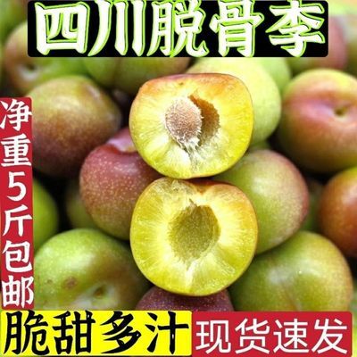 【现货】脆红李四川李子青红脆李脱骨李空心新鲜半边红茵红