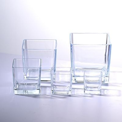 简约透明方缸玻璃花瓶绿萝植物水培器皿鱼缸家居装饰摆件简约现代