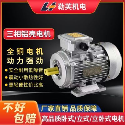 卧式铝壳三相电动机YE390/180/250/370/550/750W铜芯马达