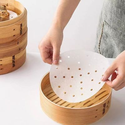 食品级蒸笼垫纸蒸包子纸硅油纸圆形笼屉纸烘焙纸一次性蒸笼纸【7天内发货】