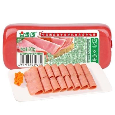 金锣肉花三文治火腿香肠300g 即食汉堡面包切片火腿肠香肠 早餐肠