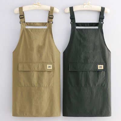时尚简约防泼水围裙家用厨房做饭成人围腰餐饮工作服男女同款耐磨