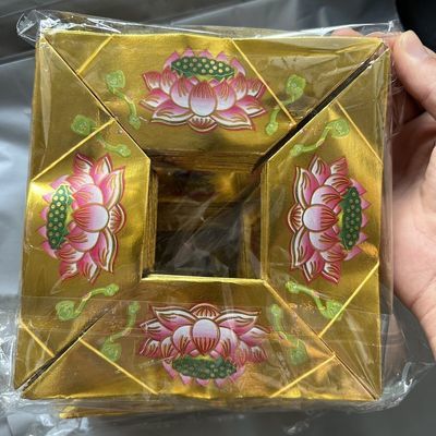 折叠彩印莲花有求必应元宝进口纸加厚元宝大莲纸纸金元半成品通