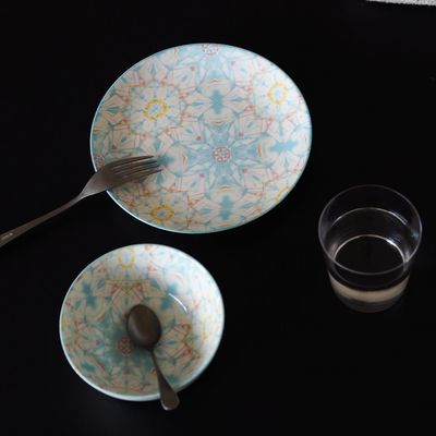 出口美国家用高颜值饭碗面碗陶瓷沙拉甜品碗商用花瓣碗点心牛排盘