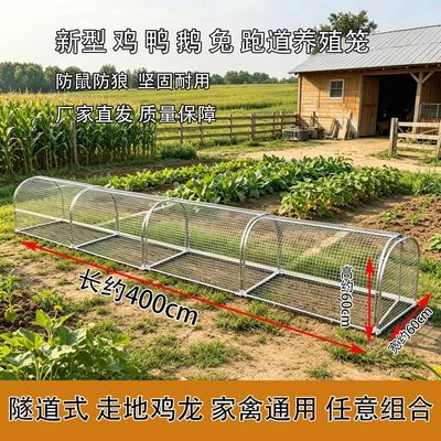养殖走地跑道鸡笼兔笼庭院笼子农场户外溜达养鸡农家隧道鸡舍散养