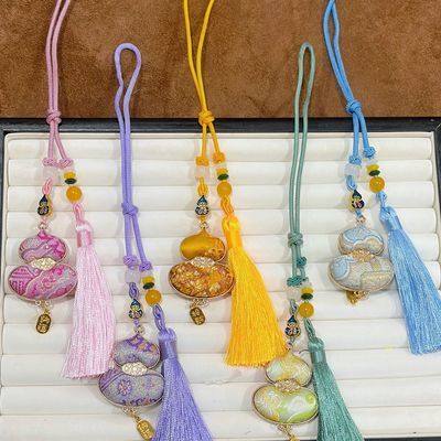 非遗宋锦葫芦车载挂件国风福禄流苏平安后视镜挂饰手工伴手礼批发