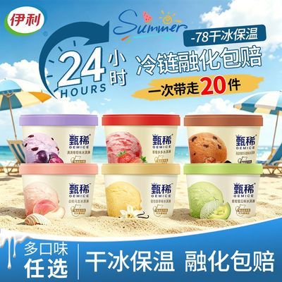【20杯】伊利甄稀冰淇淋甄稀巧克力香草葡萄味冰淇淋草莓混合口味优惠商品图片