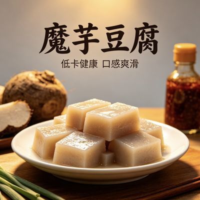 云南新鲜手工现做魔芋豆腐新鲜低脂低卡代餐凉拌火锅麻辣烫素食材