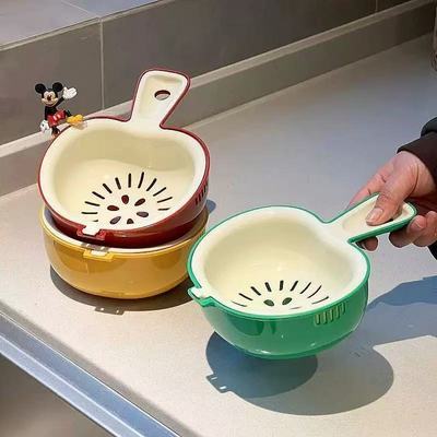 水果盘带沥水苹果沥水篮双层厨房洗水果神器滤水盆可爱精致网红【7天内发货】
