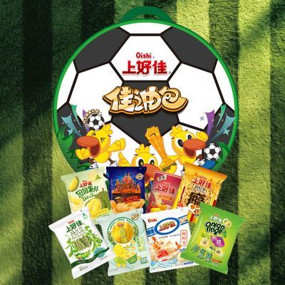 【上好佳】 足球佳油包 虾片虾条洋葱圈休闲膨化小零食307g优惠商品图片