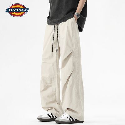 【Dickies】侧边褶皱阔腿裤男夏季冰感速干撞色抽绳宽松拖地工装长裤优惠商品图片