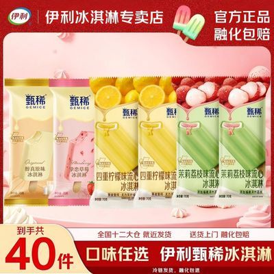 40支伊利甄稀棒奶油醇真原味挚恋草莓希腊风味冰淇淋雪糕整箱批