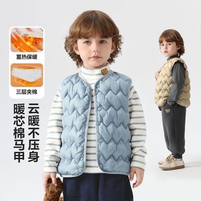 【右欧】儿童基础款绗棉贴身款马甲背心冬季新款童装儿童宝宝保暖冬