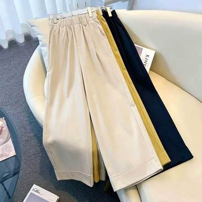 【专柜品质】K2025夏季新款高腰时尚花苞休闲裤薄款九分阔腿裤