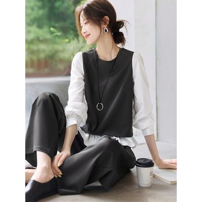 【MOHO&MO】沫晗依美【通勤宝藏】26秋新款通勤风假两件减龄套装