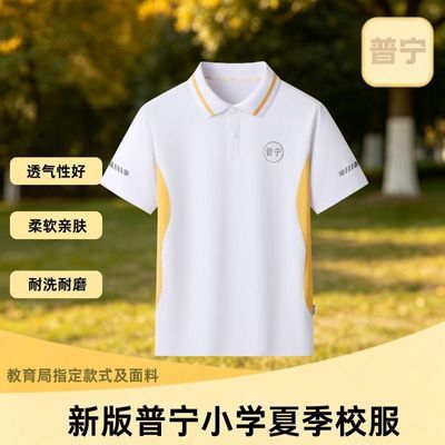 现货普宁新款小学2026统一夏季校服短袖长裤新款套装下单备注校标优惠商品图片