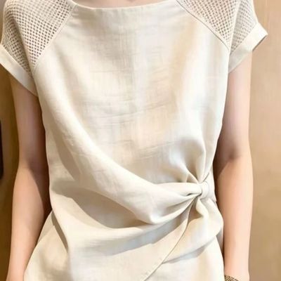 (新款)独特漂亮上衣女夏新款高端设计小众时尚气质短袖衬衫