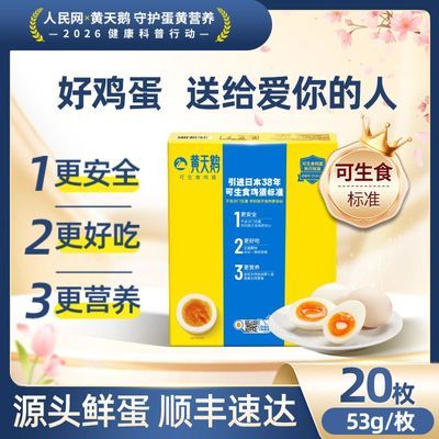 【黄天鹅鸡蛋】20枚礼盒装 可生食鸡蛋品质新鲜鸡蛋 1.06kg一整箱