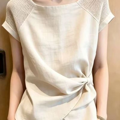 独特漂亮上衣女夏新款设计小众时尚气质短袖衬衫