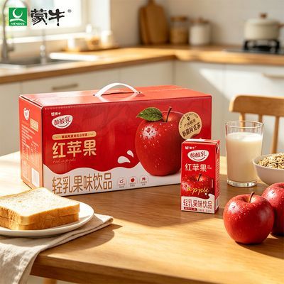 4月份产蒙牛酸酸乳红苹果味轻乳果味饮品200ml*12盒/整箱优惠商品图片