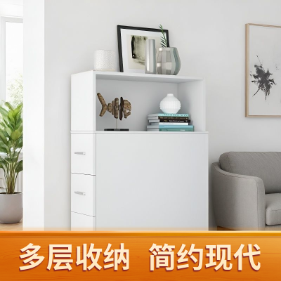 简约风格客厅斗柜储物柜三抽屉开放式收纳架侧边柜夹缝柜摆件书柜