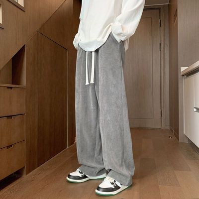 PDKN潮牌 美式雪尼尔休闲裤男2026春秋新款青少年宽松休闲直筒裤优惠商品图片