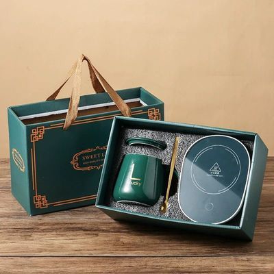 高档陶瓷暖杯送小礼物55度智能暖暖杯恒温自动加热恒温杯垫礼盒装优惠商品图片