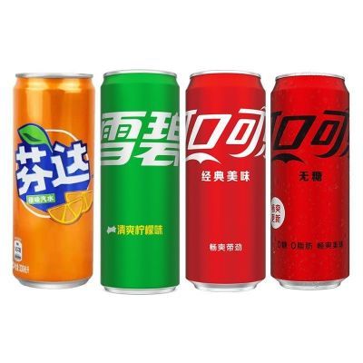 【团】可口可乐/无糖可乐/芬达/雪碧330ml*24摩登碳酸饮料整箱